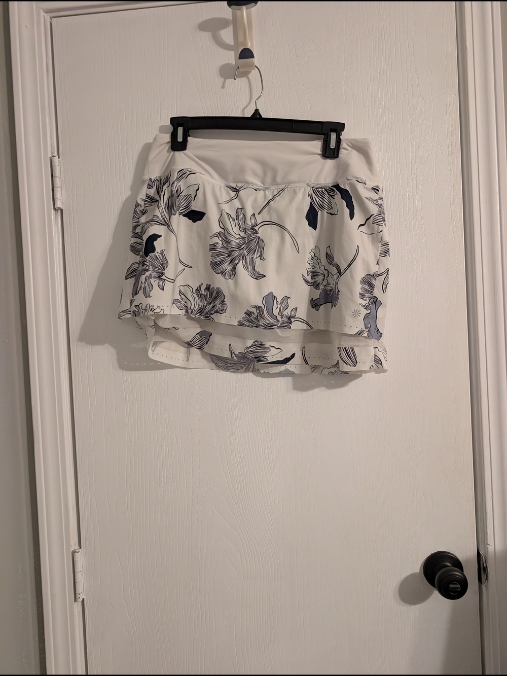 Athleta White Skort with Navy Floral Print